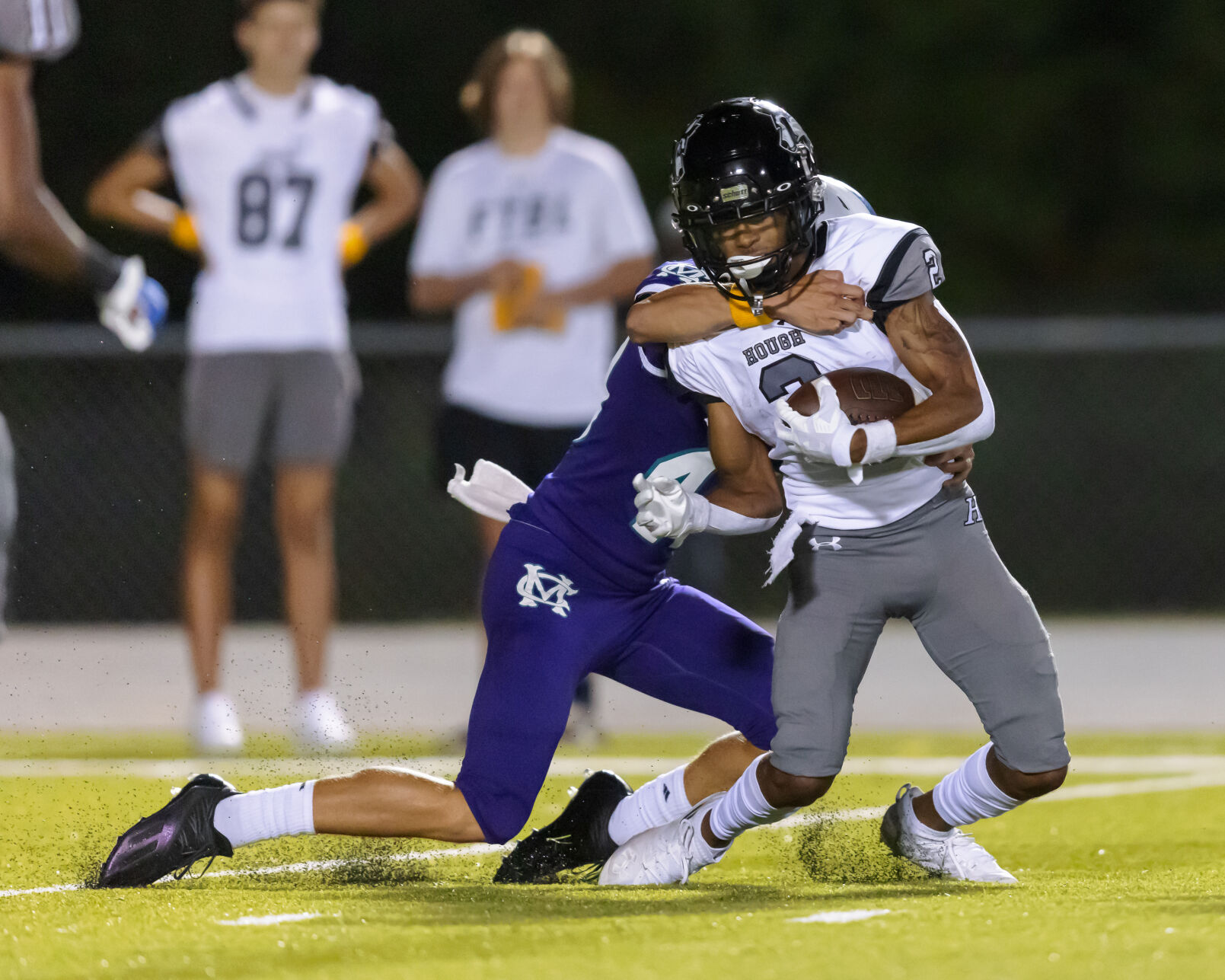 The Hough Huskey defeated the Cox Mill Chargers 48-7 on Friday night at Cox Mill High School.